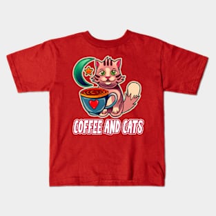 Coffee and Cats Kids T-Shirt